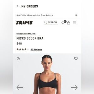 Skims Nike micro scoop sports bra